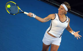 Russia's Svetlana Kuznetsova in action in the 2012 ASB Classic quarter-finals, Thursday 5 January 2012. Photo: Andrew Cornaga/photosport.co.nz