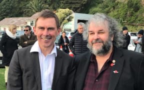 Andy Foster with Sir Peter Jackson at Mr Foster's mayoral campaign launch.