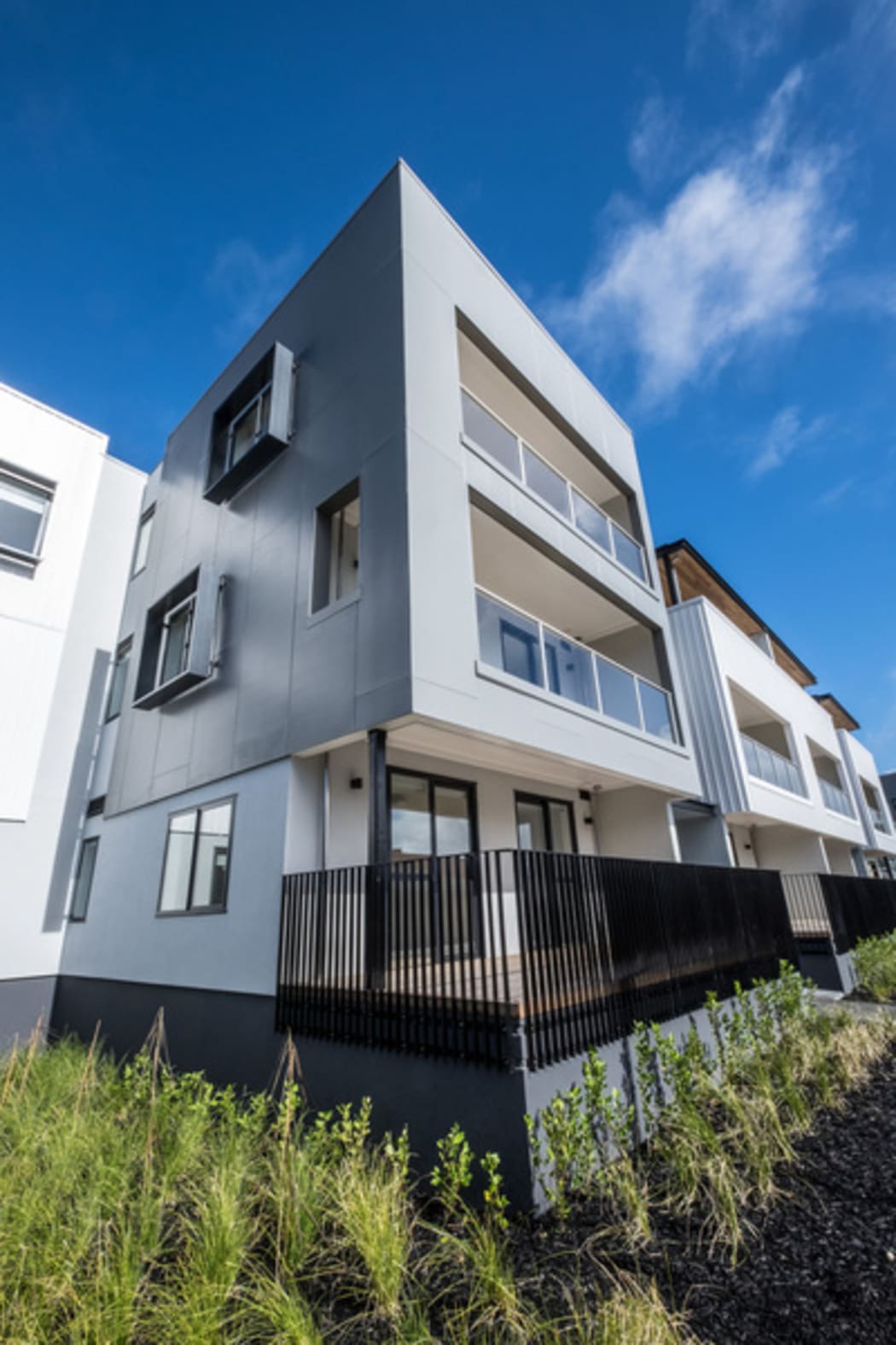 The exterior of the new development in Three Kings, Auckland which, out of the 100 apartments, 10 are classified as affordable.