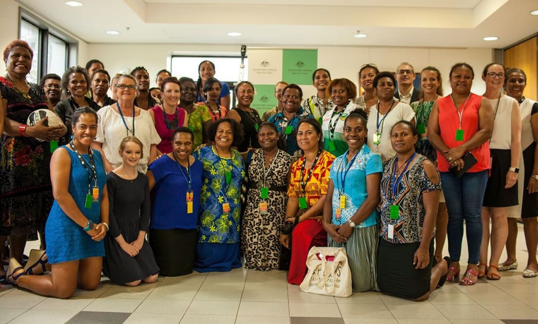 Pacific Women's Sports Leadership Program participants at the Australian High Commission in Papua New Guinea.