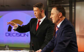 David Cunliffe, left, and John Key.