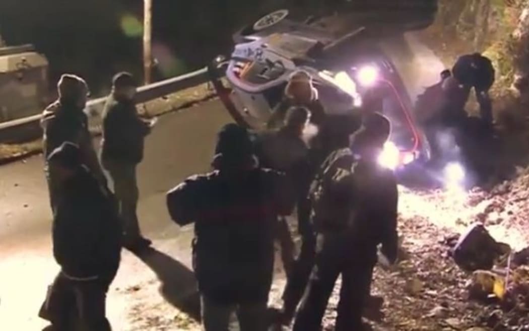 Hadyen Paddon and co-driver John Kennard were unhurt.