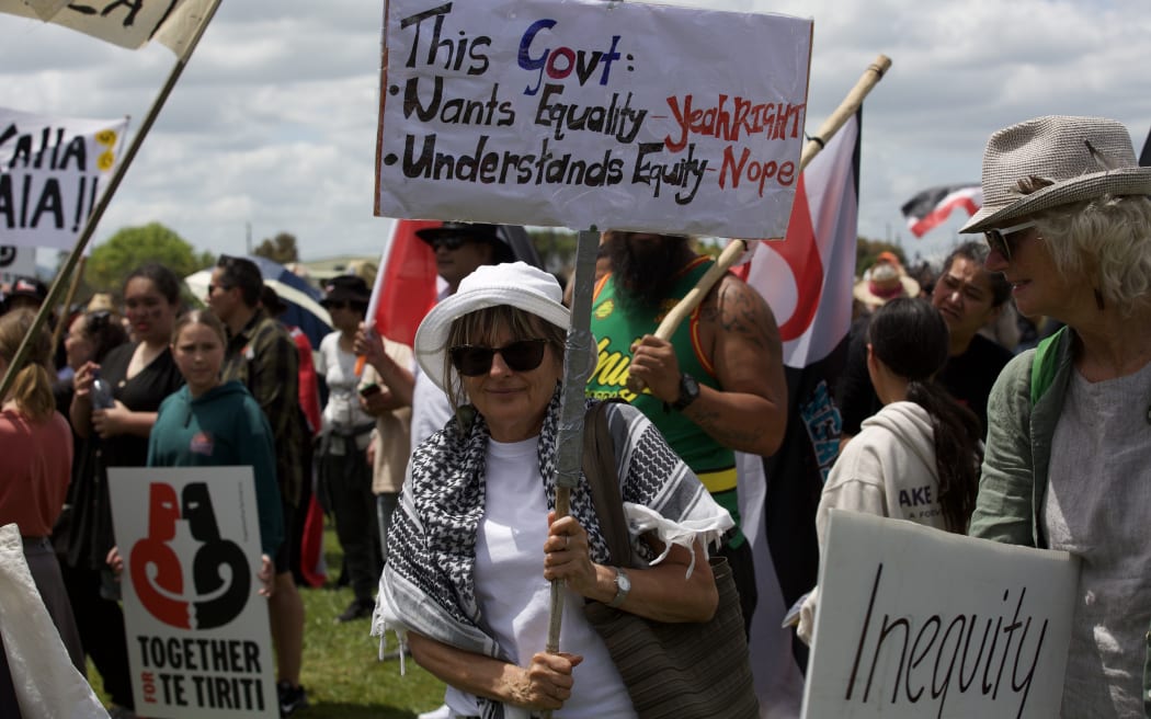From Whangārei to Dargaville, the hīkoi gathers at Selwyn Park and prepares to march.