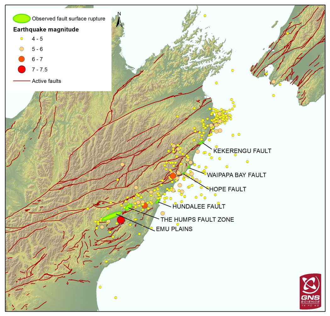 Kaikoura earthquake faults.