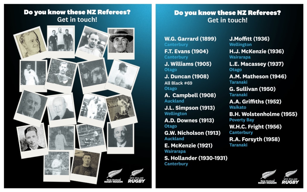 Previous NZ rugby referees - details being sought by NZ Rugby