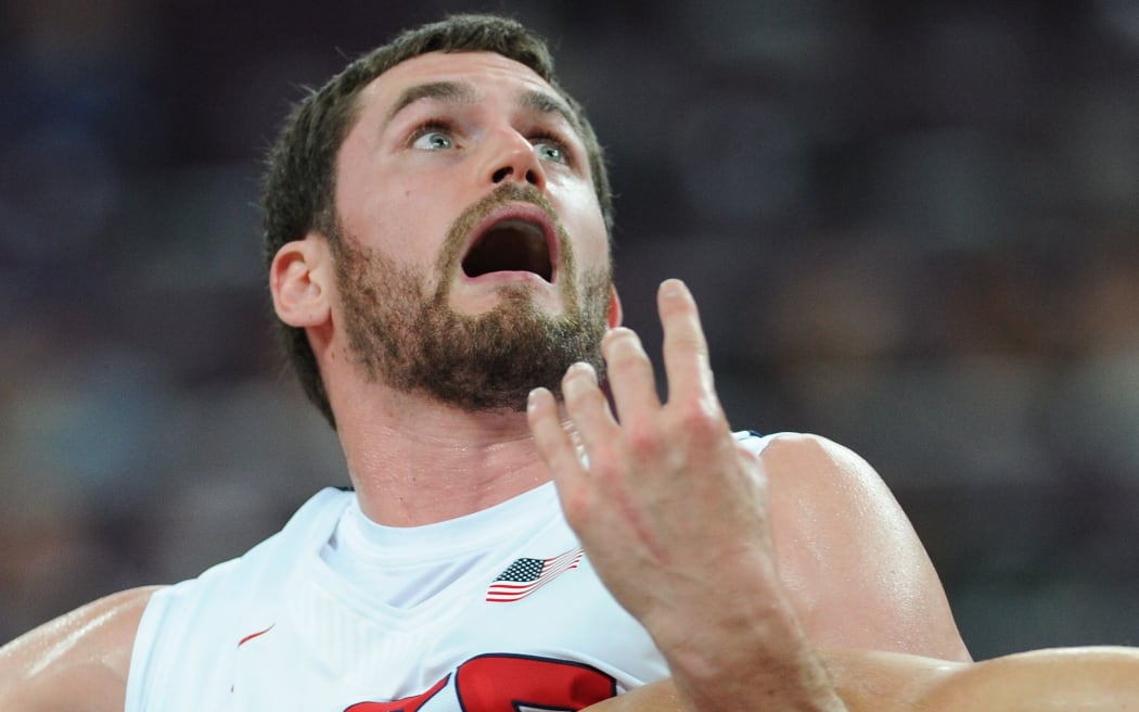 The Cleveland Cavaliers' Kevin Love playing for the United States.