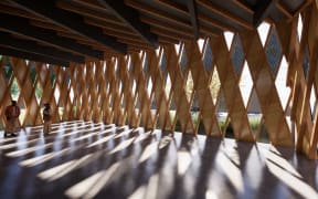 Artist's impression of inside the whare at Taranaki Cathedral.