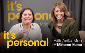 Miriama Kamo joins Anika Moa in studio for season two of It's Personal. The words "It's Personal" appear in yellow and bold, with the words "with Anika Moa + Miriama Kamo" in white.