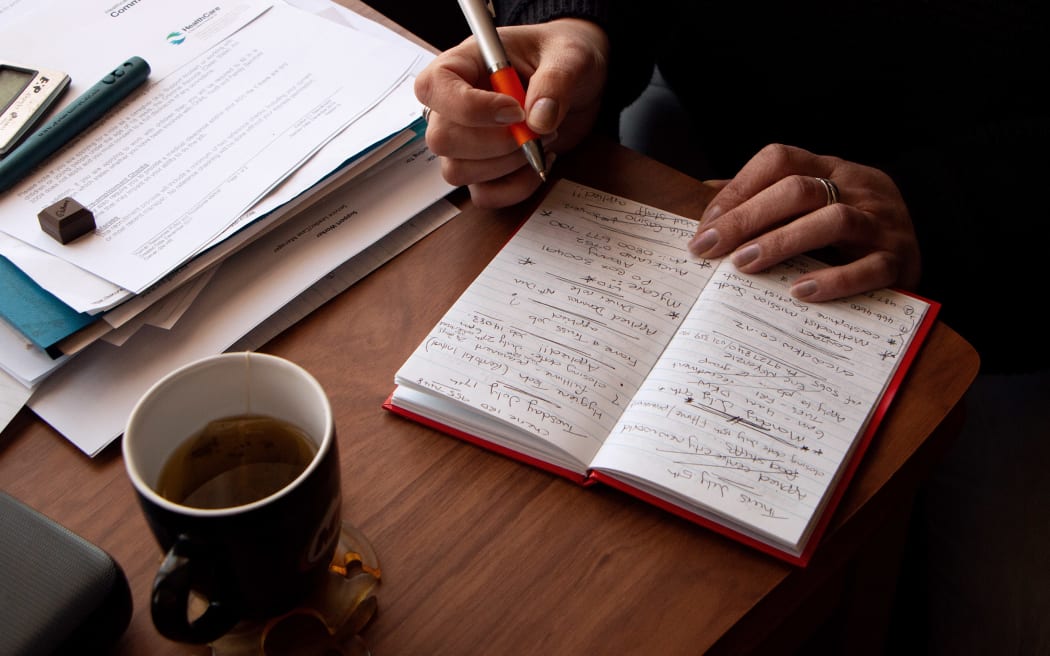 Teresa Gooch keeps track of the dozens of jobs she's applied for in a notebook - crossing out the entries when she doesn't hear back, or misses out.