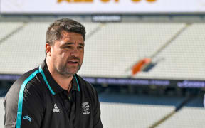 Football Ferns coach Michael Mayne at the New Zealand Football Ferns team announcement for the 2024 Paris Olympics at Eden Park, Auckland, New Zealand on 4 July, 2024.