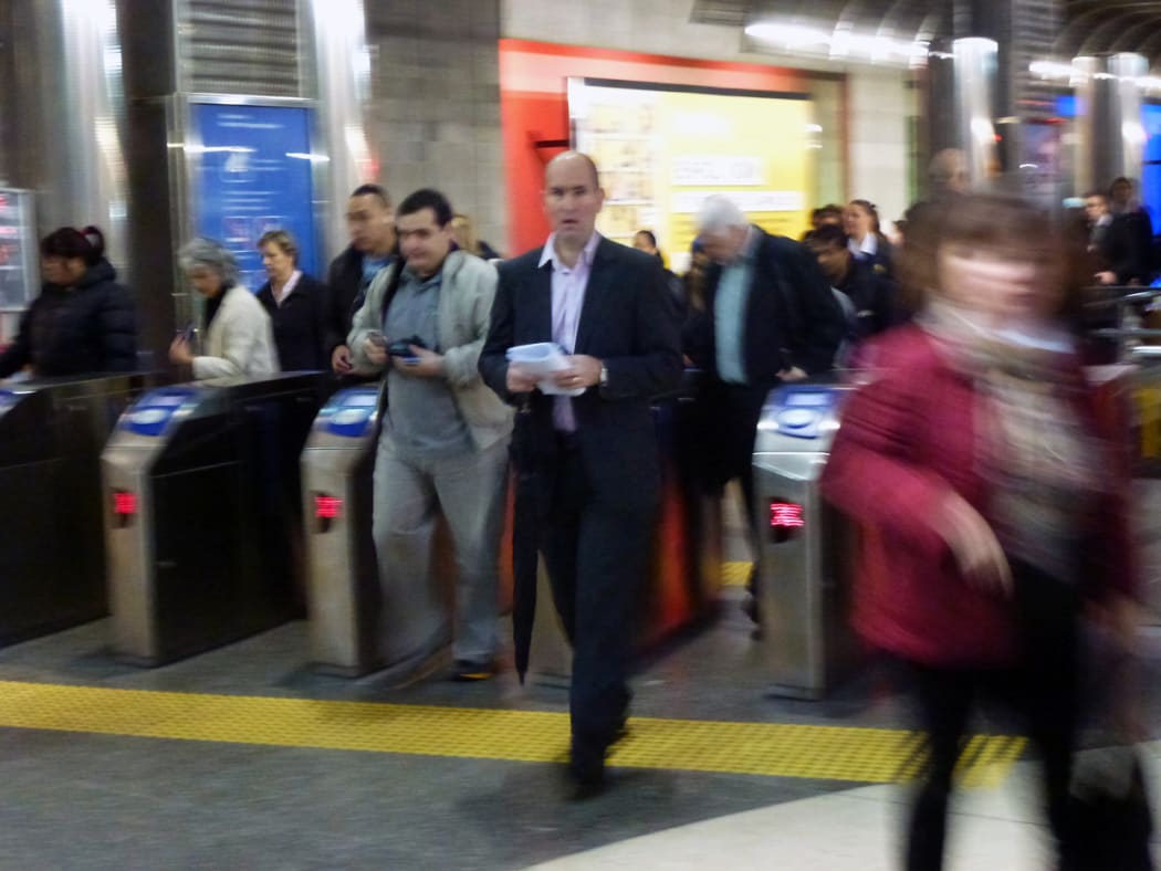 280214. Photo Todd Niall / RNZ. Auckland Britomart Station.