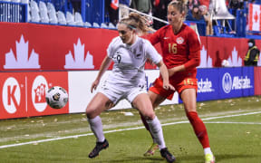 Gabi Rennie.
New Zealand Football Ferns v Canada Soccer team. International football match, Montreal, Quebec, Canada. Tuesday 26 October 2021. © Mandatory photo credit: Minas Panagiotakis / www.photosport.nz