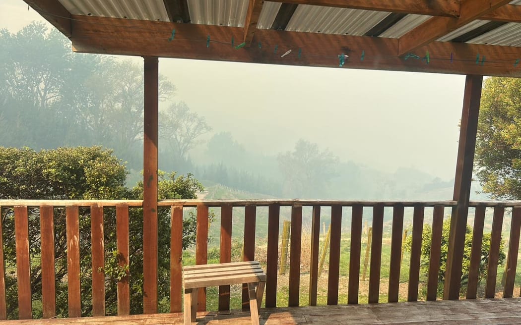 Smoke from Pōrangahau bush fires in central Hawke's Bay