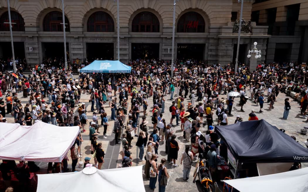Luisa Mitchell says the device landed in front of her as she attended the Invasion Day rally in Perth.