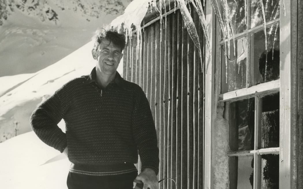 ‘Sir Ed in the Southern Alps  - his name is commemorated in Hillary Hut in Antarctica, the last remaining building of the original Scott Base dating from 1957’