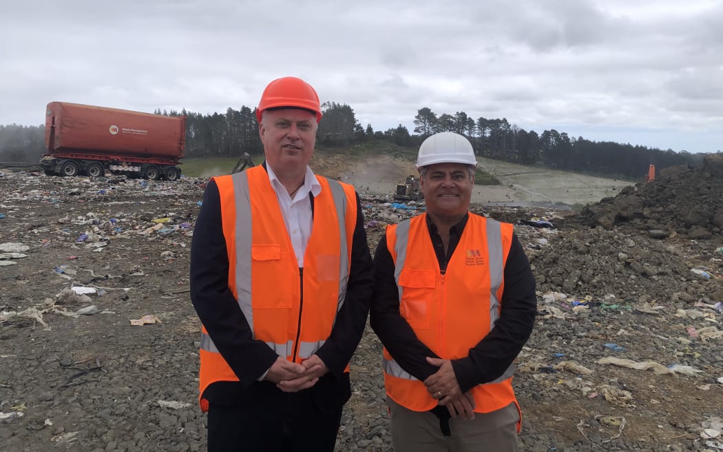 Managing director of Waste Management, Evan Maehl (left), and chief engineer of Waste Management, Lawrence Smith (right)