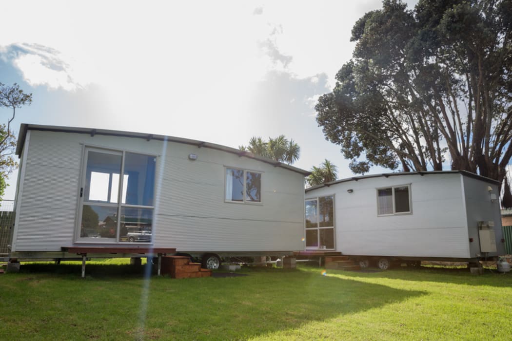 Temporary housing for families set up at Te Puea Marae, 12 July 2017.