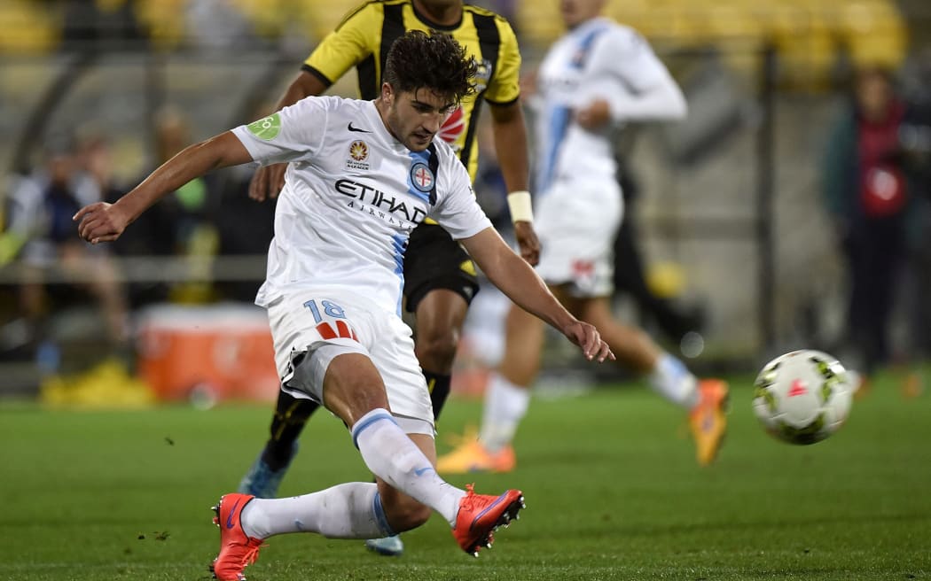 Paulo Retre playing for Melbourne City against the Phoenix in 2015.