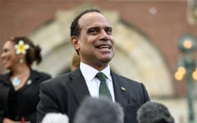 Vanuatu's Climate Change Minister Ralph Regenvanu speaks to the media after an International Court of Justice (ICJ) session tasked with issuing the first Advisory Opinion (AO) on states' legal obligations to address climate change, in The Hague on July 23, 2025.