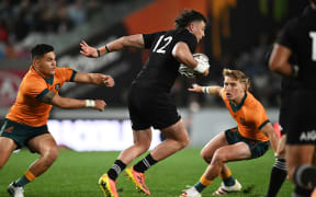 David Havili.  New Zealand All Blacks v Australia Wallabies. Bledisloe Cup rugby union test match. Eden Park, Auckand, New Zealand. Saturday 7 August 2021