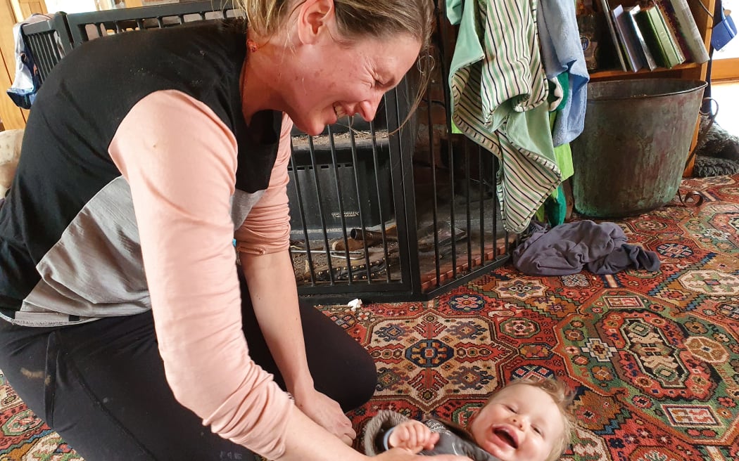 Mairi with eight month old Lachie