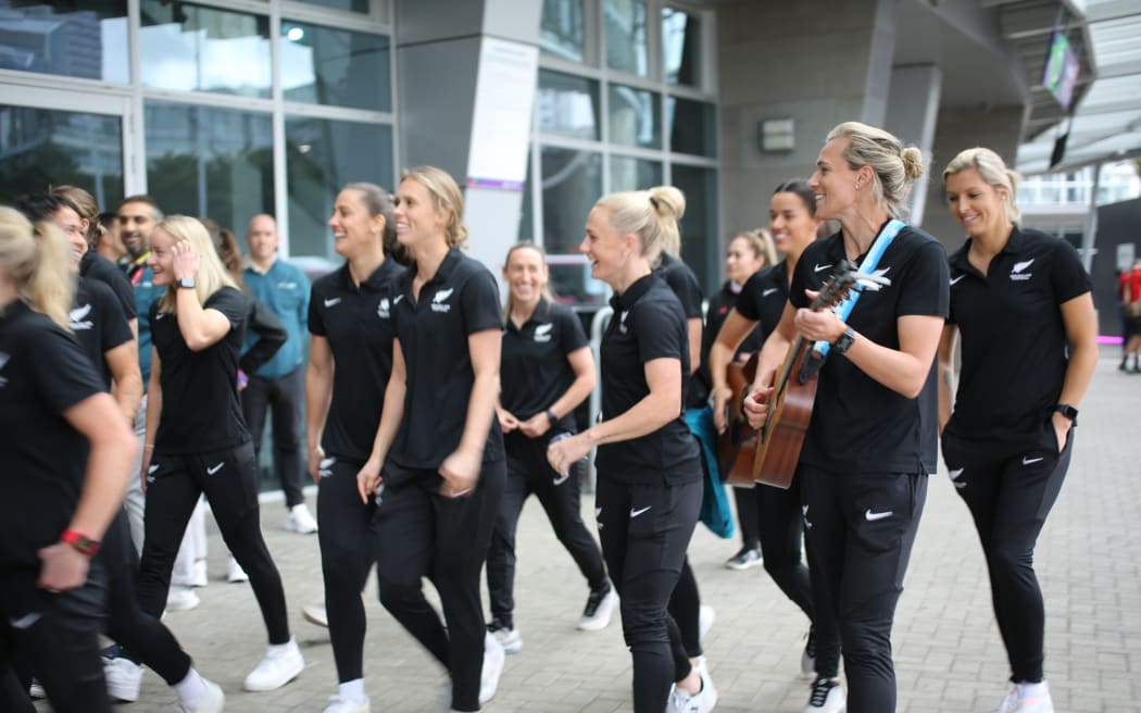 The Football Ferns arrive at Spark Arena for the FIFA Women's World Cup official pōwhiri.
