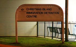 A screen grab photo from 2013 shows the entrance sign of Christmas Island immigration detention centre on Christmas Island, Australia.