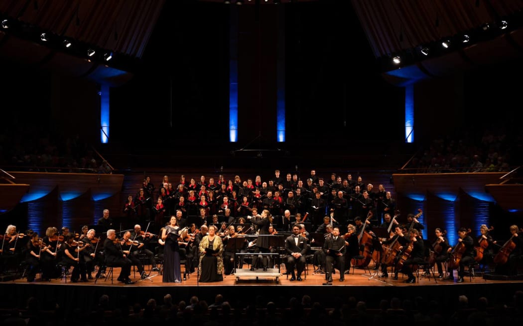Voices NZ and NZSO in the Michael Fowler Centre.