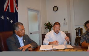Cook Islands Prime Minister Henry Puna and Finance Minister Mark Brown
