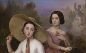 Natale Carta, Portrait of Anna and Luisa, Daughters of Prince Barberini Colonna, Wives of Tommaso and Pierfrancesco Corsini, 1852, oil on canvas. Florence, Private Collection