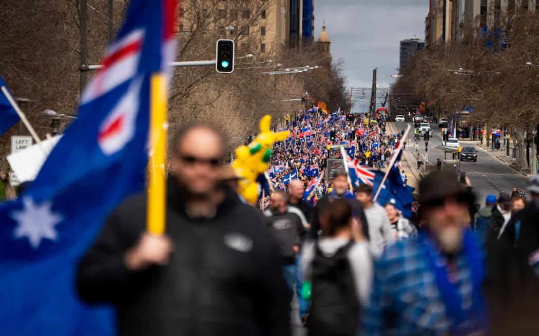 Thousands attended the Adelaide rally. (ABC News: Che Chorley)