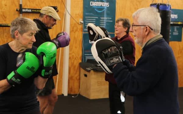 Lesley, Kleese, Garry and Viv at Counterpunch, Wairarapa Boxing Academy.