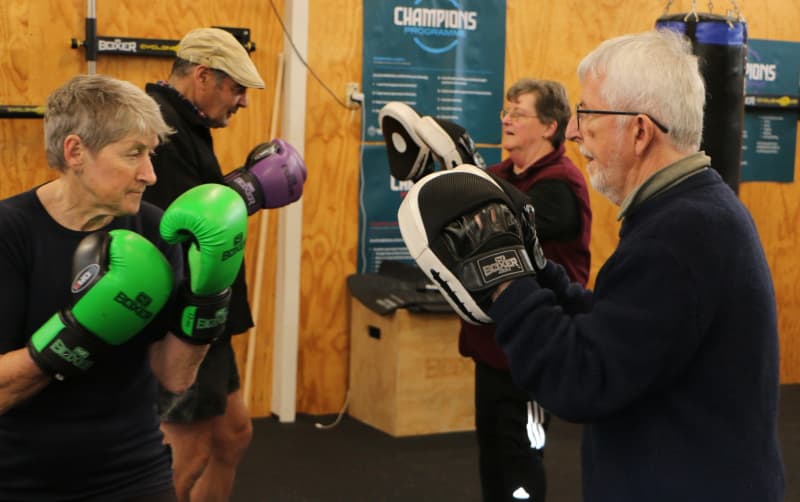 Lesley, Kleese, Garry and Viv at Counterpunch, Wairarapa Boxing Academy.