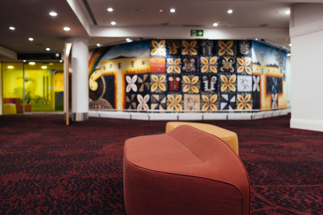 The Aotea Centre's level 4 foyer is seen after a $67.5m refurbishment of the landmark building in Auckland.