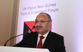 Papua New Guinea Prime Minister Peter O'Neill at the UK-PNG Trade and Investment Forum.