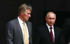 Kremlin spokesperson Dmitry Peskov (left) attending Russian President Vladimir Putin's annual Question and Answer in Moscow, Russia on June 20, 2019.