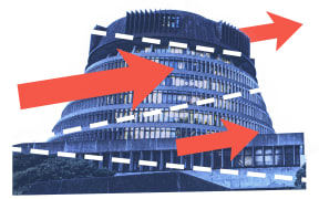 The Beehive with cut lines and arrows