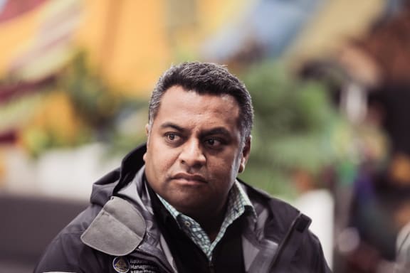 Acting Emergency Management Minister Kris Faafoi in Canterbury to assess flooding damage.