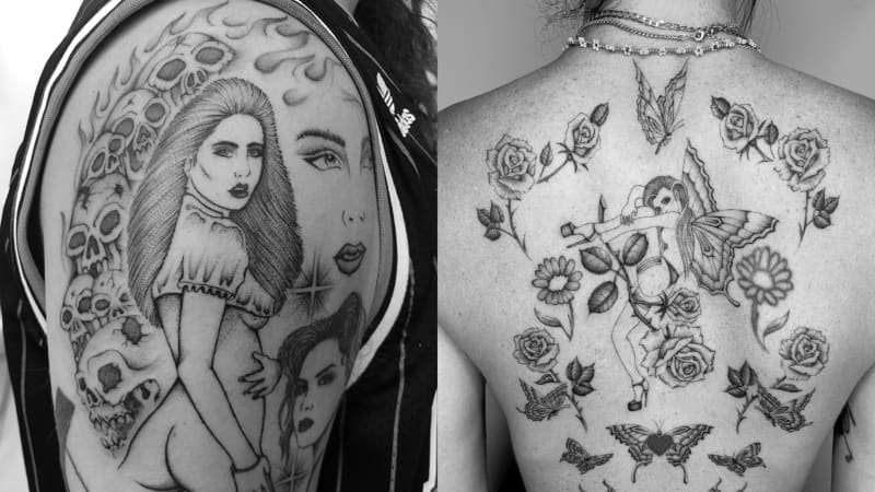 Work by tattoo artist Stefan ‘Spider Sinclair.