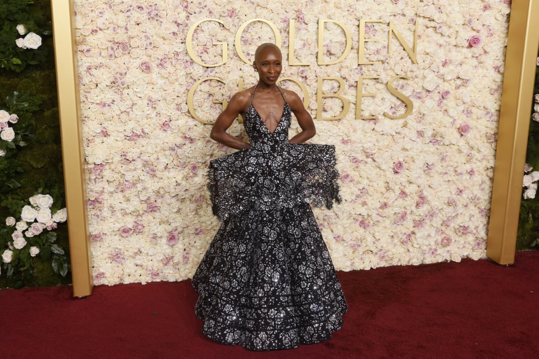 British actress, singer Cynthia Erivo arrives for the 82nd annual Golden Globe Awards at the Beverly Hilton hotel in Beverly Hills, California, on January 5, 2025. (Photo by Etienne LAURENT / AFP)
