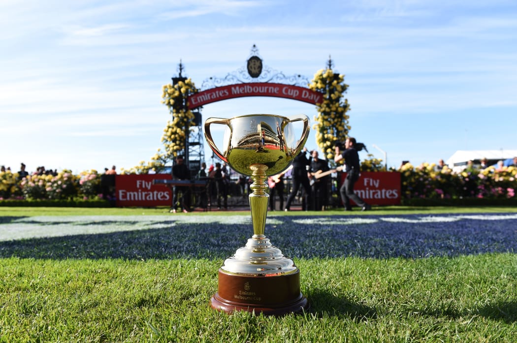 The Melbourne Cup in the mounting yard on Melbourne Cup Day at Flemington Racecourse in Melbourne, Tuesday Nov. 3, 2015.
