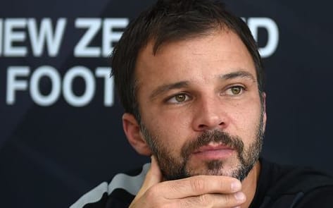 All Whites coach Anthony Hudson during a press conference in Auckland. Thursday 23 April 2015. Copyright Photo: Andrew Cornaga / www.photosport.co.nz