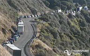 One of NZTA Wellington's cameras shows traffic about 6.45pm near the site of a crash at Pukerua Bay.