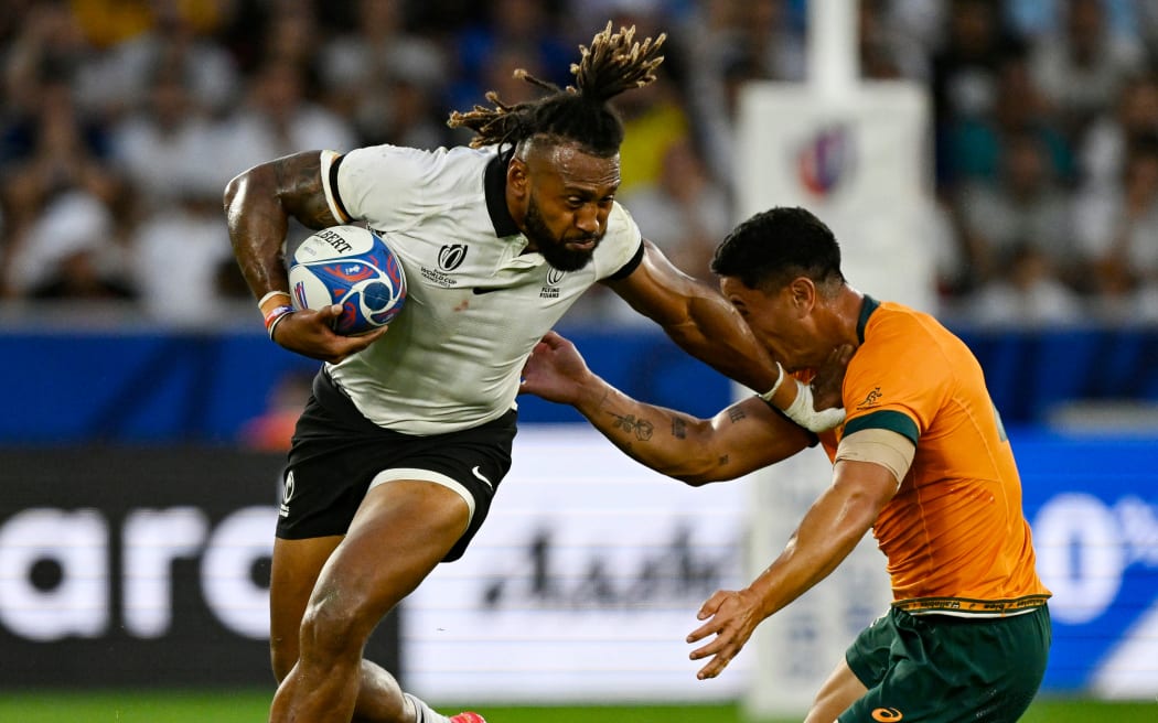 Fiji captain Waisea Nayacalevu in action against the Wallabies at the 2023 Rugby World Cup.
