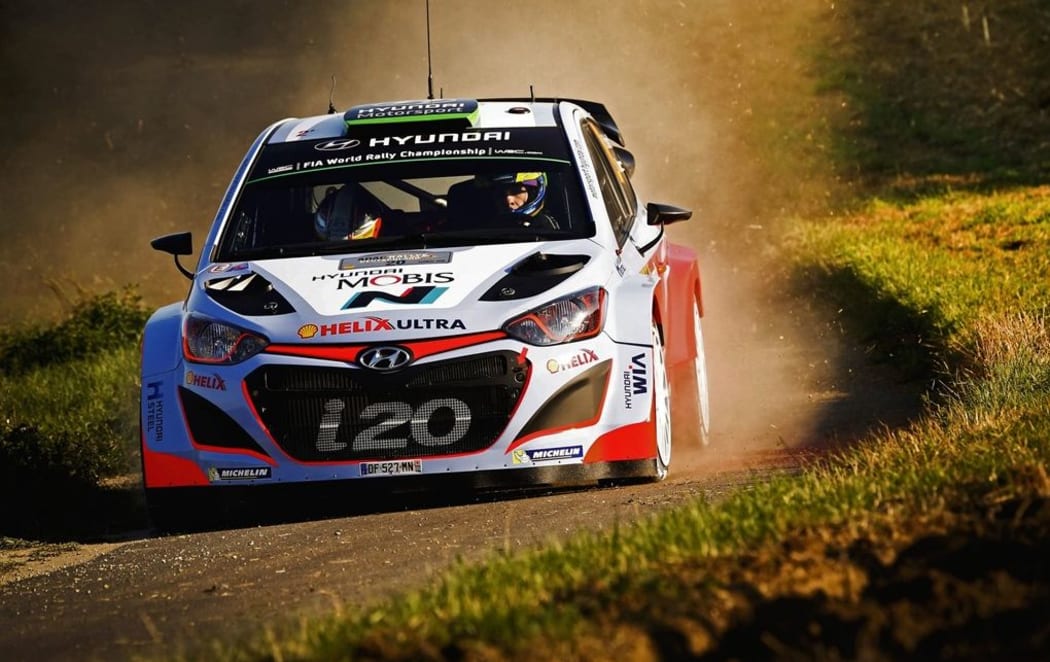 Hayden Paddon during day two of the Rally of Germany, 2015.