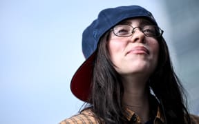 07 June 2024, Berlin: US singer Billie Eilish is all smiles during her visit to Berlin. The artist wants to draw attention to her new album "Hit me hard and soft" during a promotional campaign. Photo: Britta Pedersen/dpa (Photo by BRITTA PEDERSEN / DPA / dpa Picture-Alliance via AFP)