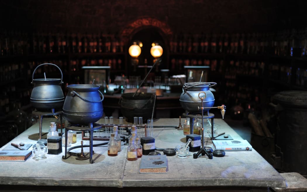 A general view shows a potions classroom during a preview of the Warner Bros Harry Potter studio tour "The Making of Harry Potter" in north London on March 26, 2012.