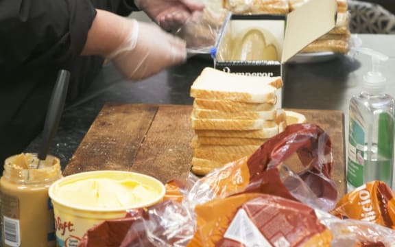 Lunch preparation at Flat Bush School.