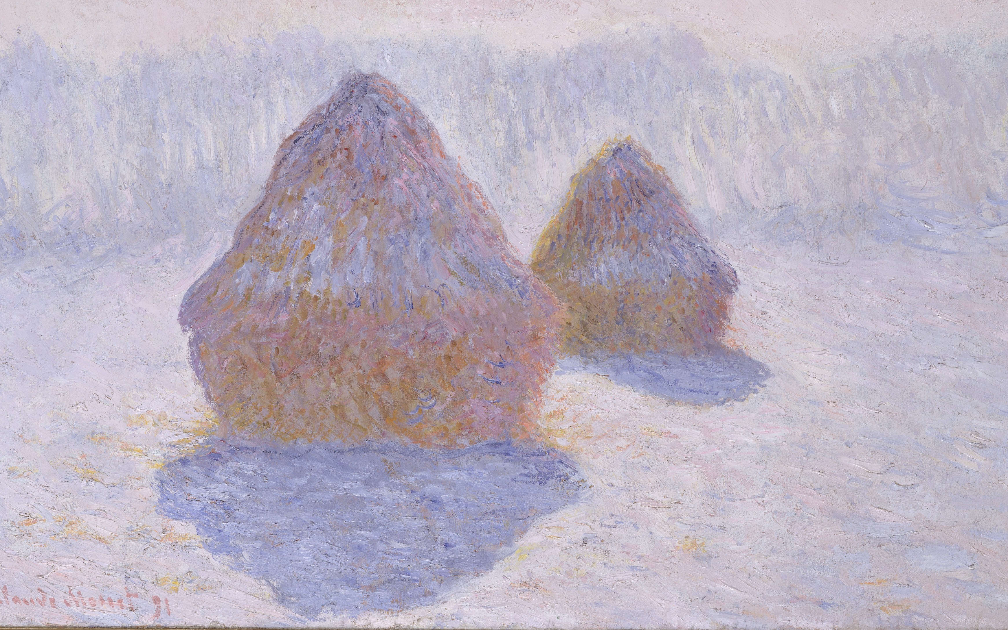 Monet: Haystacks (Effect of Snow and Sun) 1891