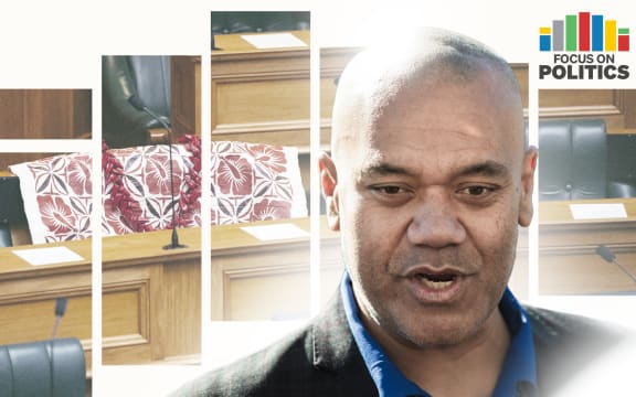 Focus on Politics: Fa'anānā Efeso Collins in front of empty parliament seat tribute